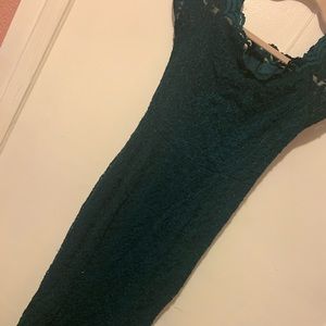Emerald green lace dress